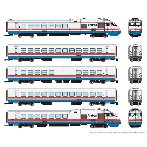 RAP-525001 Amtrak Phase III Rohr Turboliner Set 1