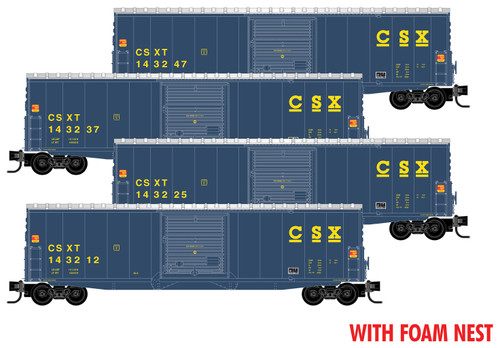 MTL-993 00 220 CSX 50' Box Cars 4-pk