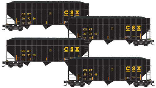 MTL-983 00 245 CSX 100t 3-Bay Hoppers w/Extension 4-pk