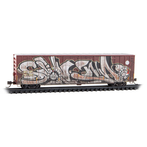 MTL-123 44 170 BNSF 60' Rib Side High Cube Box Car-Graffiti