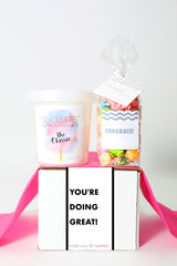 Spread positivity and encouragement with our "YOU ARE DOING GREAT!" Encouragement Gift. This thoughtful gift set includes two sweet treats that will brighten anyone's day. Each treat is carefully chosen to provide a moment of indulgence and a reminder of how amazing the recipient is. Whether it's a friend, family member, or colleague, this gift is a wonderful way to show support and boost someone's spirits. Treat them to a combination of delicious sweets and uplifting words to let them know they are doing great!