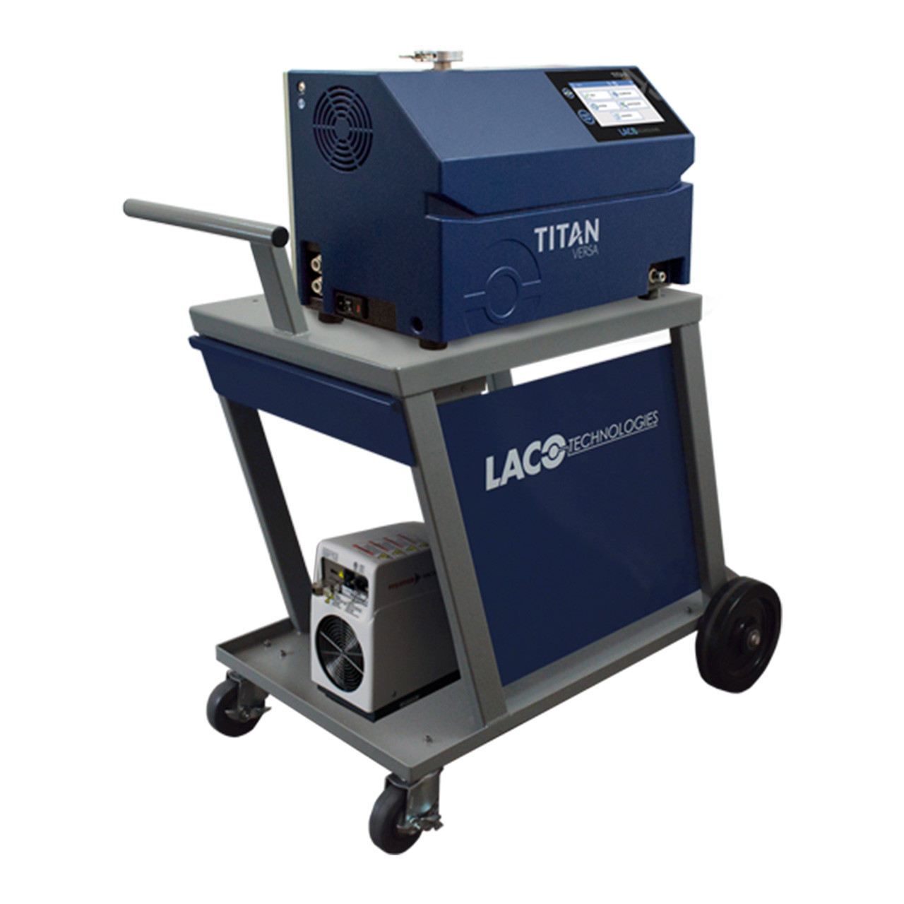 TITAN VERSA Compact (C) Helium Leak Detector mounted on maintenance cart (not included)