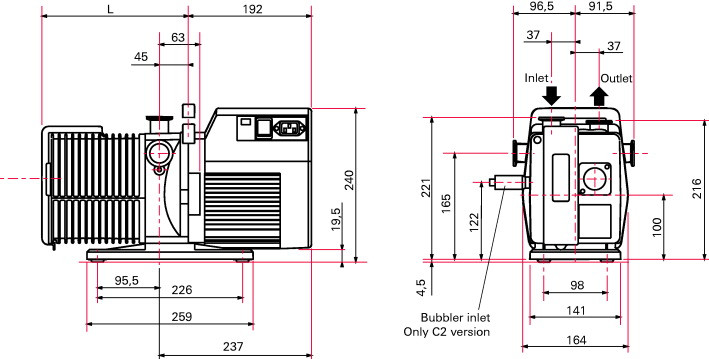Pfeiffer / Adixen 2015SD 10.6 CFM Two-Stage Rotary Vane Vacuum Pump