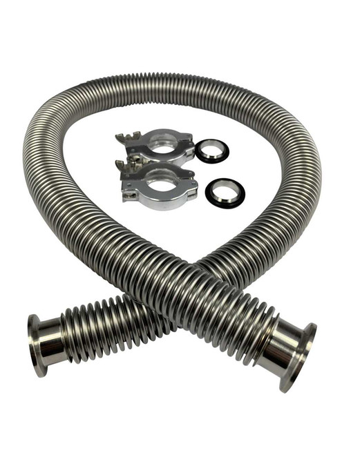 40" Thin-walled Stainless Bellow Vacuum Hose with NW25 Fittings