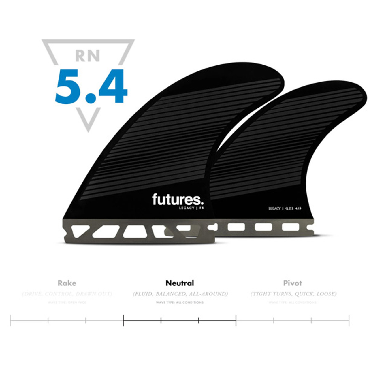 F8 Legacy Futures Fins Quad 4 Fin Set Shop Online Surf Shops