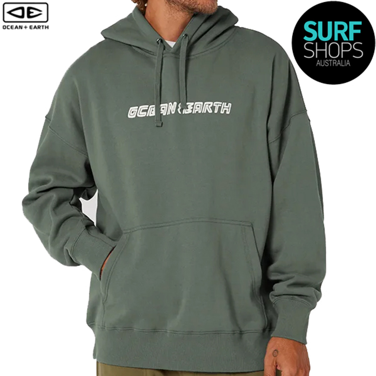 Ocean and Earth Heritage Slouch Hoodie Kelp Surf Shops