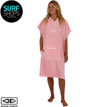 Ocean and Earth | Ladies Hooded Beach Towel | Surf Poncho | Cotton Candy Pink | Womens |