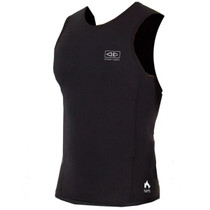 Ocean and Earth Flame Thermo Vest. A black sleeveless top with white ocean and earth logo on the centre front. This is a vest you can wear under a wetsuit Ocean and Earth Flame Thermo Vest. A black sleeveless top with white ocean and earth logo on the centre front. This is a vest you can wear under a wetsuit