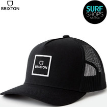 Brixton | Alpha Block Netplus Trucker Hat | Black | Cap | Surfwear | Snapback Brixton | Alpha Block Netplus Trucker Hat | Black | Cap | Surfwear | Snapback