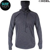 XCEL | VentX Hooded Pullover Top W/Face Cover | Hooded Surf Tee | Surfing Hoodie | Sun Protection Long Sleeve UV Top | Loose Fit Rashie | Rash Vest | 