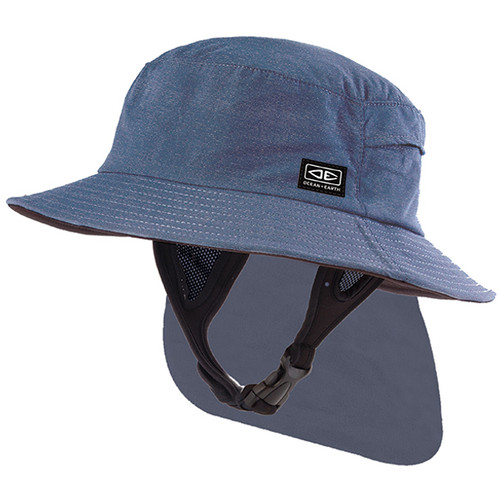Men's Indo Stiff Peak Surf Hat | Blue | Sun Protection For Surfing | Ocean and Earth