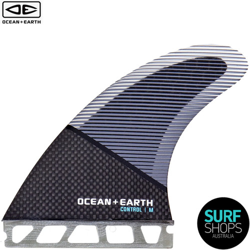 Ocean and Earth | Control Surfboard Fins | Single Tab | Thruster 3 Fin Set |  | All Rounder Template