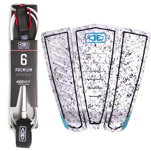 Kanoa Igarashi Pack | White | Surfboard Deck Grip PLUS Leash | Traction Pad AND Leg Rope | Surf Package Kanoa Igarashi Pack | White | Surfboard Deck Grip PLUS Leash | Traction Pad AND Leg Rope | Surf Package