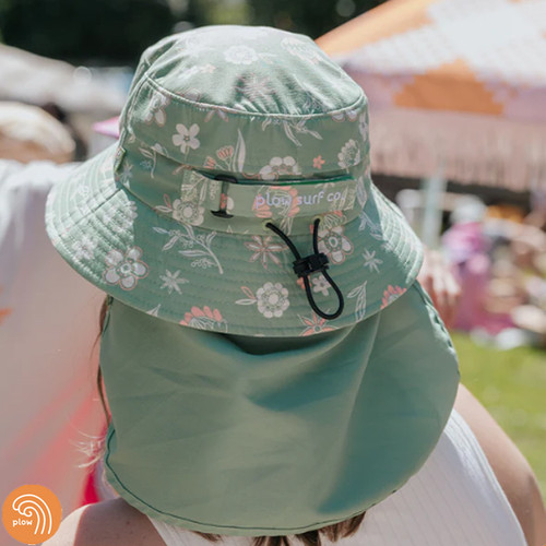 Plow Surf Co. | Gumnut Green Floral | Plow Surf Hat | Surfing Hat | Beach + Water Activity Headwear | 