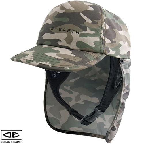 Bingin Lightweight Legionnaire Surf Cap| Camo | Sun Protection | Ocean and Earth | Surfing Hat With Clip and Flap Bingin Lightweight Legionnaire Surf Cap| Camo | Sun Protection | Ocean and Earth | Surfing Hat With Clip and Flap
