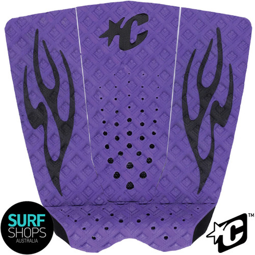 Creatures of Leisure | Griffin Colapinto Lite Tail Pad | Punk Purple Black Flames | Surfing Deck Grip | Surf board Traction Pad Creatures of Leisure | Griffin Colapinto Lite Tail Pad | Punk Purple Black Flames | Surfing Deck Grip | Surf board Traction Pad