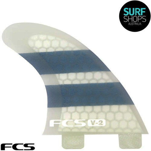 FCS V2 Medium | Quad Rear (2) Fin Set | Performance Core | Surfboard Fins | Ideal for Barrels and Beach Breaks