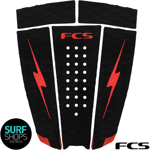 FCSII | FCS Nathan Florence 5 pieceTail Pad | Surfboard Deck Grip | Traction Pad |  Great For Step Up Boards