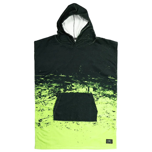 Kids Southside Youth Hooded Towel Surf Poncho | Black/Lime| Ocean and Earth