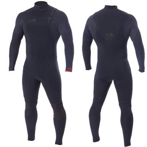 Ocean and Earth Double Black Steamer 4:3mm | Chest Zip | Black