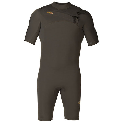 Mens Infiniti Comp 2mm Springsuit | X2 Chest Zip | Jet Black