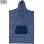 Ocean and Earth | Daybreak Steel Blue Hooded Towel Poncho | Guys Surf Poncho