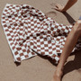 Slowtide | Sundown Premium Oversized Woven Beach Towel | Soft Extra Large Sized | 