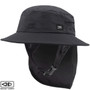 Men's Indo Stiff Peak Surf Hat in Charcoal. Surfing Hat With Quick Release Clip