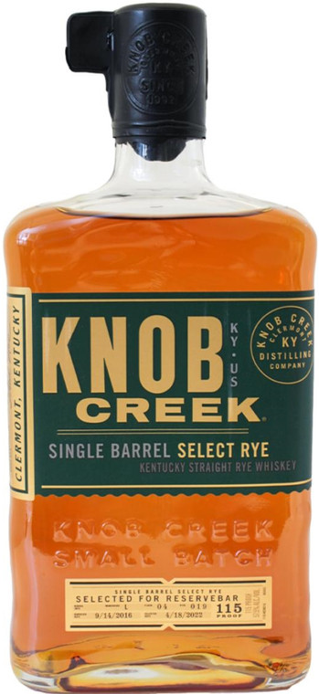 Knob Creek Single Barrel Rye 750ml