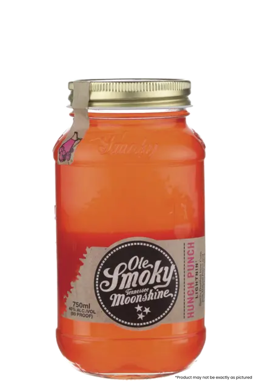 Type: Moonshine

Country: USA

Region: Tennessee

Size: 750ml

ABV: 40%

Notes: Let’s get this party started. A hearty yet refined step up from the party punch you may remember, Ole Smoky® Hunch Punch Moonshine is a delicious and potent concoction that combines their smooth moonshine with a summertime blend of juices from oranges, pineapples and cherries. It packs a punch for any bunch. The only thing left to do put ice in the bucket.