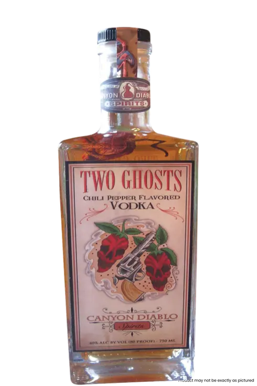 Type: Vodka

Country: USA

Region: Arizona

Size: 750ml

ABV: 40%

Notes: This finely hand-crafted spirit is infused with Bhut Jolokia Chili Peppers, one of the world’s hottest chili peppers! “Two Ghosts” as fiery as the Old West, as perilous as this frontier territory once was.