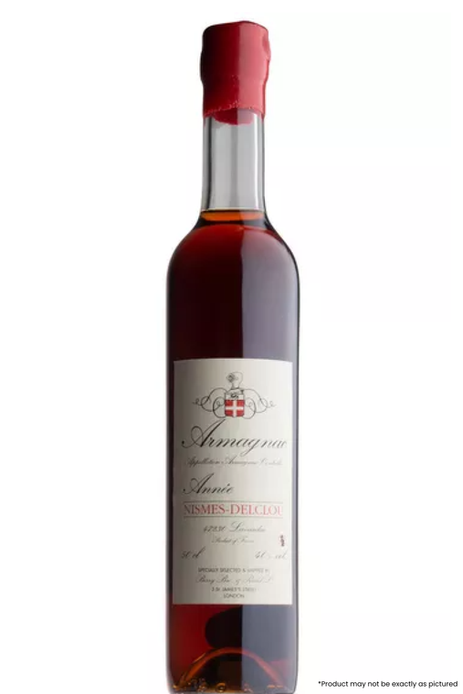 Type: Brandy

Country: France

Region: Armagnac

Size: 750ml

ABV: 40% 

Notes: Since 1881, Nismes-Delclou has carried exceptional collections of vintage Armagnacs. Thanks to their extensive aging process, the armagnacs develop a velvet texture with complex aromas of florals, caramel, sweet spice, and dried stone-fruit.