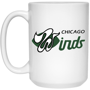 Chicago Winds Mug 15 oz. White Glossy Ceramic WFL Football Team Chicago Winds Mug 15 oz. White Glossy Ceramic WFL Football Team