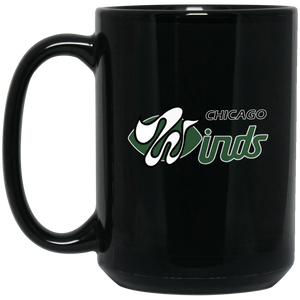 Chicago Winds Mug 15 oz. Black Glossy Ceramic WFL Football Team Chicago Winds Mug 15 oz. Black Glossy Ceramic WFL Football Team