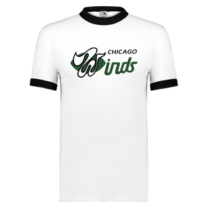 Chicago Winds Ringer T-shirt WFL Football Team color White/Black Chicago Winds Ringer T-shirt WFL Football Team color White/Black