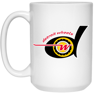 Detroit Wheels Mug 15 oz. White Glossy Ceramic WFL Football Team