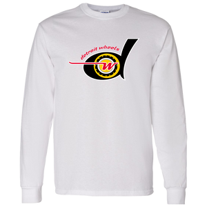 Detroit Wheels Long Sleeve Shirt Classic WFL Football Team color White Detroit Wheels Long Sleeve Shirt Classic WFL Football Team color White