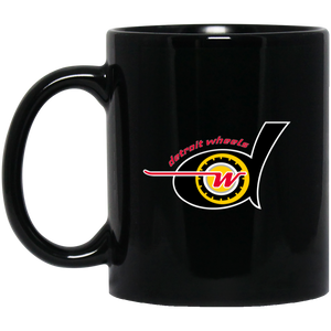 Detroit Wheels Mug 11 oz. Black Glossy Ceramic WFL Football Team Detroit Wheels Mug 11 oz. Black Glossy Ceramic WFL Football Team