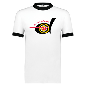 Detroit Wheels Ringer T-shirt WFL Football Team color White/Black Detroit Wheels Ringer T-shirt WFL Football Team color White/Black