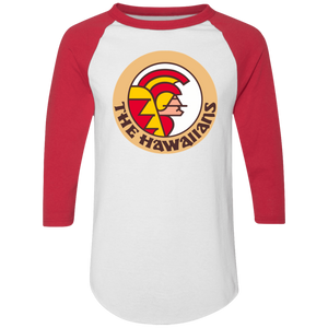Hawaii Hawaiians Raglan Shirt Colorblock WFL Football Team color White/Red Hawaii Hawaiians Raglan Shirt Colorblock WFL Football Team color White/Red