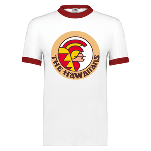 Hawaii Hawaiians Ringer T-shirt WFL Football Team color White/Ride Hawaii Hawaiians Ringer T-shirt WFL Football Team color White/Ride