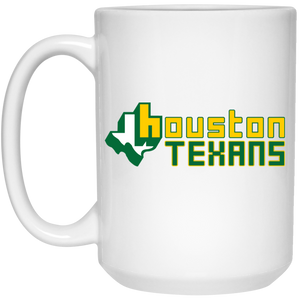 Houston Texans Mug 15 oz. White Glossy Ceramic | WFL Football Team Houston Texans Mug 15 oz. White Glossy Ceramic | WFL Football Team