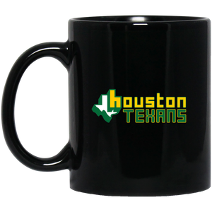 Houston Texans Mug 11 oz. Black Glossy Ceramic WFL Football Team Houston Texans Mug 11 oz. Black Glossy Ceramic WFL Football Team