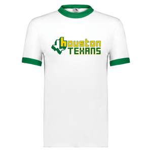Houston Texans Ringer T-shirt WFL Football Team color White/Kelly Green Houston Texans Ringer T-shirt WFL Football Team color White/Kelly Green