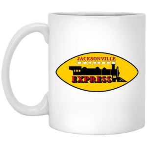Jacksonville Express Mug 11 oz. White Glossy Ceramic WFL Football Team Jacksonville Express Mug 11 oz. White Glossy Ceramic WFL Football Team
