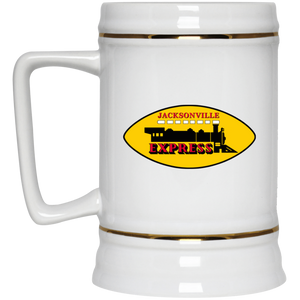 Jacksonville Express Beer Stein 22 oz. White Ceramic WFL Football Team Jacksonville Express Beer Stein 22 oz. White Ceramic WFL Football Team