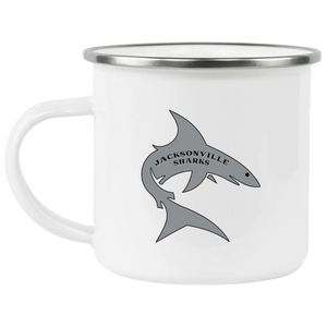 Jacksonville Sharks Camping Mug 12 oz. Enamel | WFL Football Team Jacksonville Sharks Camping Mug 12 oz. Enamel | WFL Football Team