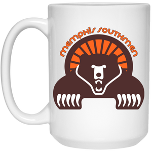 Memphis Southmen Mug 15 oz. White Glossy Ceramic WFL Football Team Memphis Southmen Mug 15 oz. White Glossy Ceramic WFL Football Team