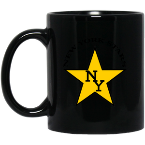 New York Stars Mug 11 oz. Black Glossy Ceramic WFL Football Team New York Stars Mug 11 oz. Black Glossy Ceramic WFL Football Team