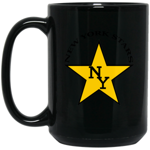 New York Stars Mug 15 oz. Black Glossy Ceramic WFL Football Team New York Stars Mug 15 oz. Black Glossy Ceramic WFL Football Team